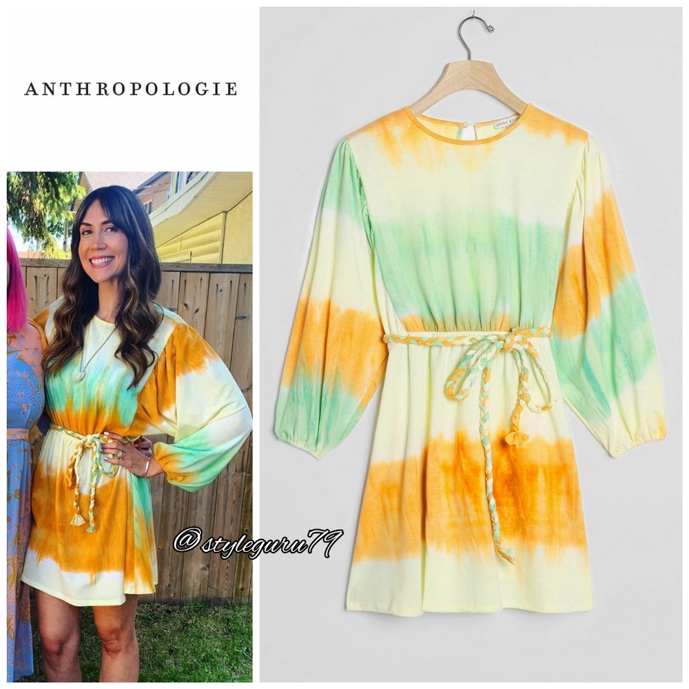 NWT, Anthropologie, Josephine Tie-Dye Belted Mini Dress